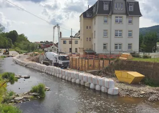 Hochwasserschutzmaßnahme in Olbernhau